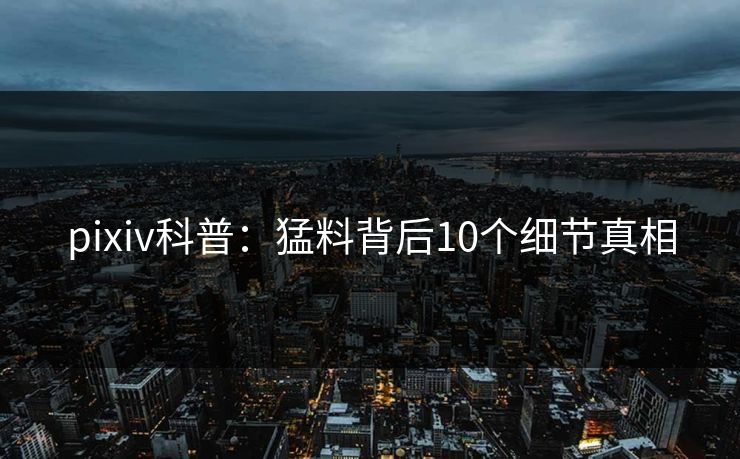 pixiv科普:猛料背后10个细节真相