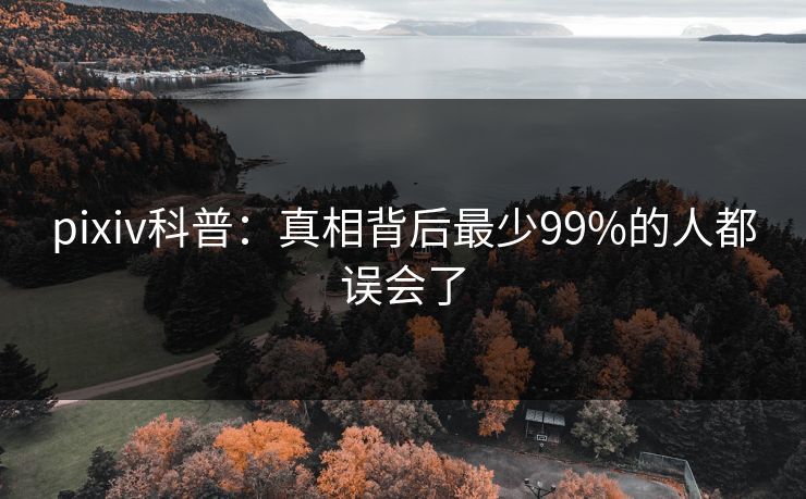 pixiv科普:真相背后最少99%的人都误会了 pixiv科普:真相背后最少99%的人都误会了